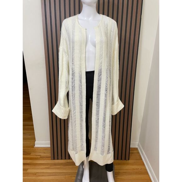 House of Harlow x Revolve Women's L White Sweater Acrylic Blend Duster Cardigan - Picture 1 of 13